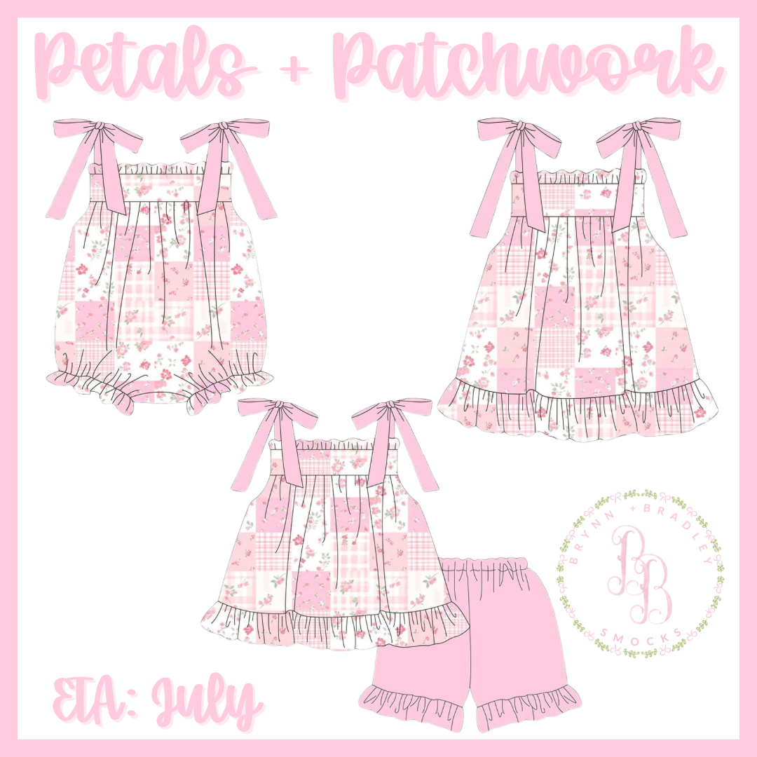 RTS: Petals + Patchwork Girl Shorts Set