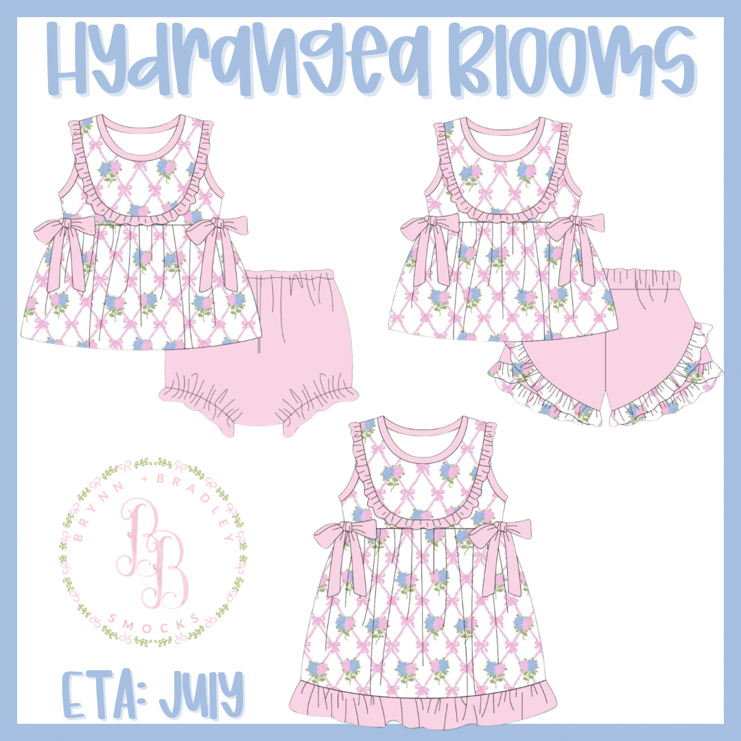 RTS: Hydrangea Blooms Girl Shorts Set