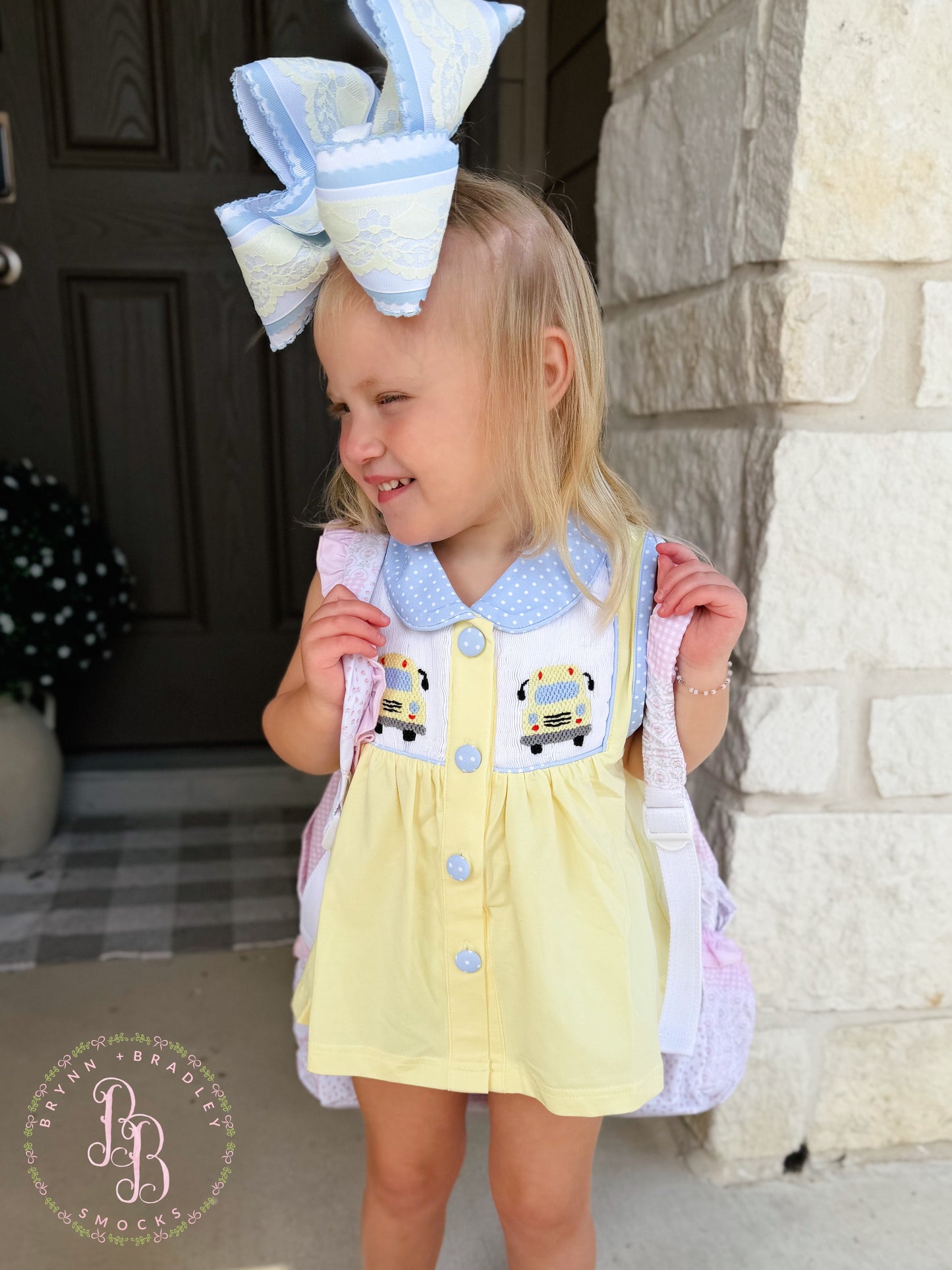 RTS: Wheels on the Bus Girl Diaper Set + Dress